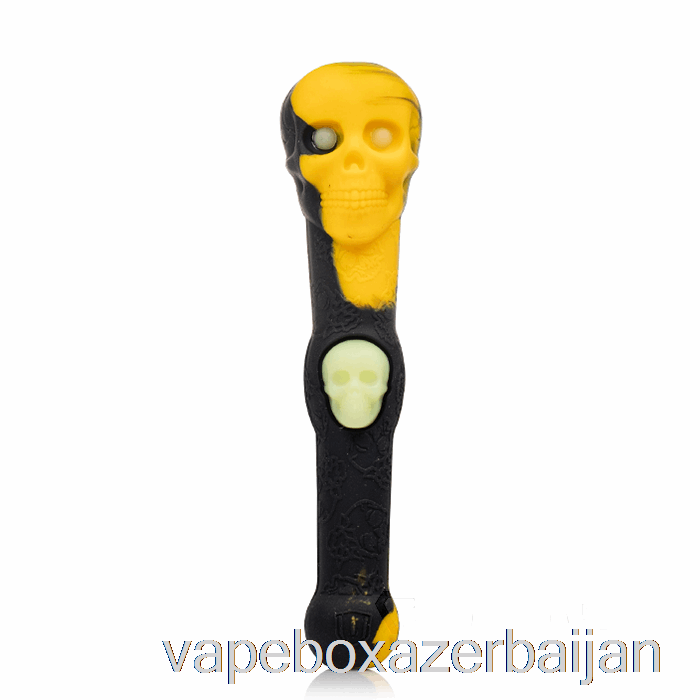 Vape Baku Stratus Skull Dipper Silicone Dab Straw Sol (Black / Yellow)